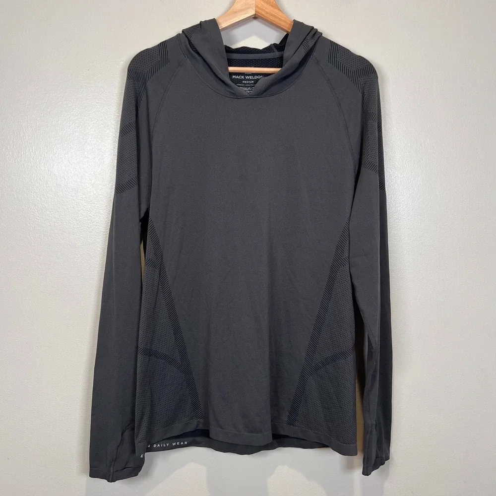 Mack Weldon Stealth Hoodie Pullover Athletic Top Mens Medium Gray Activewear
